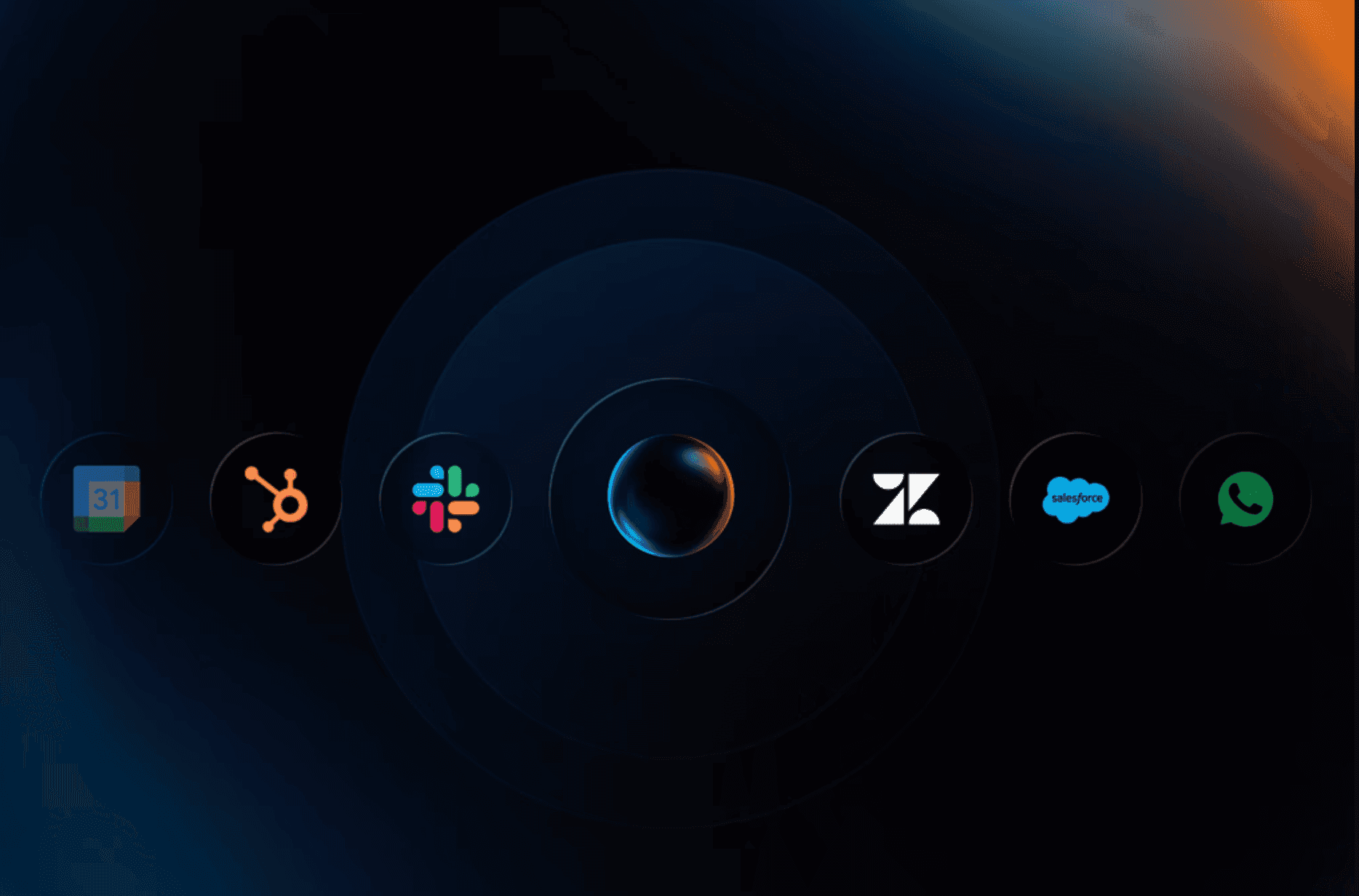 Sales integrations connected around a central core.