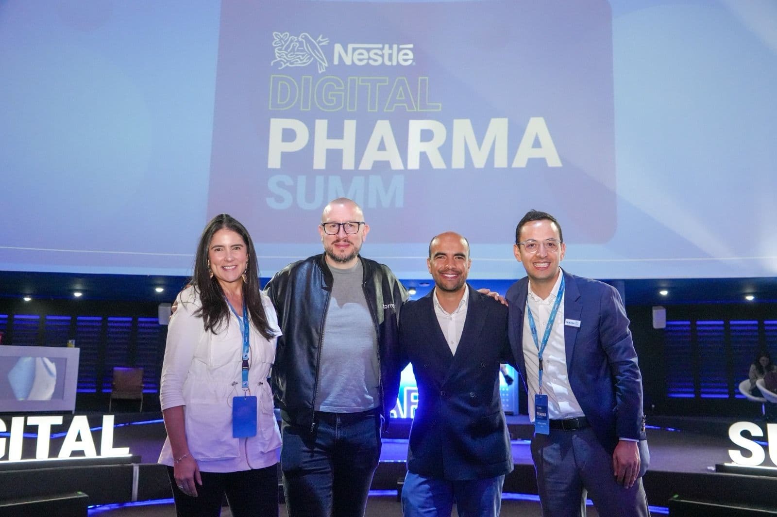 Team posing at a healthcare event.